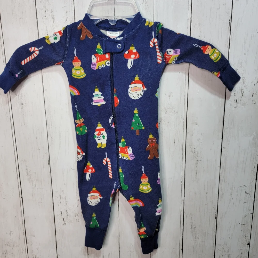 Hanna Andersson Infant Organic Cotton Holiday Sleeper Size 70 / 6-12M Zip Front.